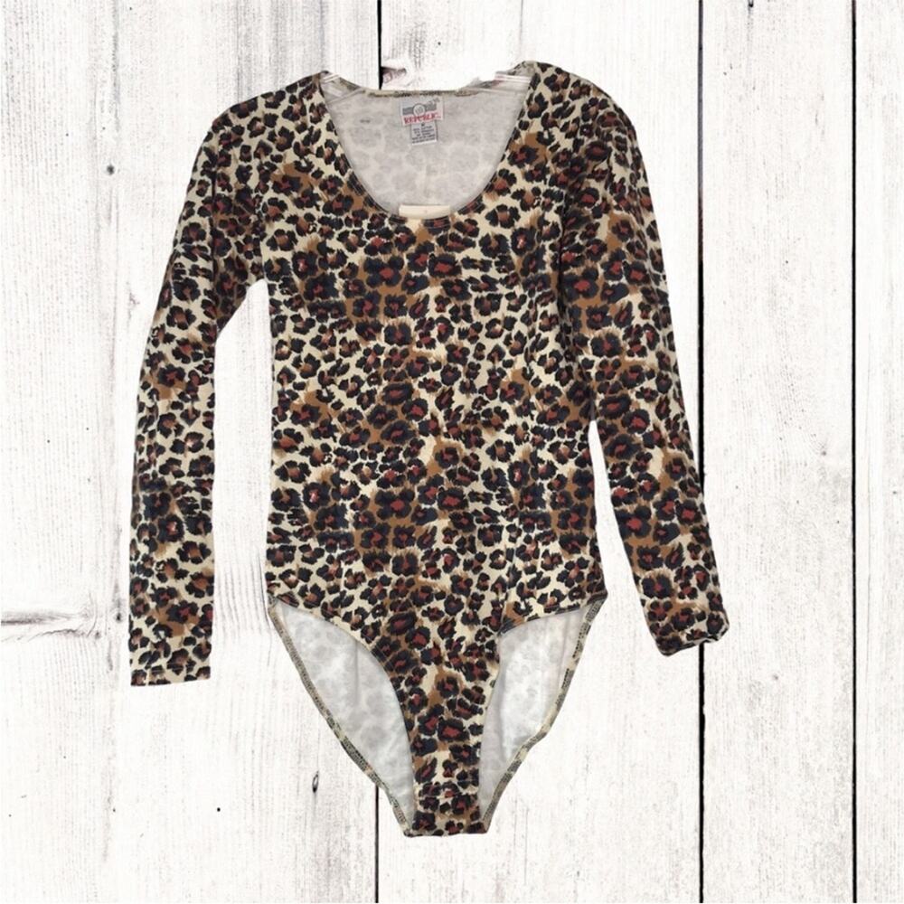 NEW Vintage Denim Republic leopard cheetah bodysuit